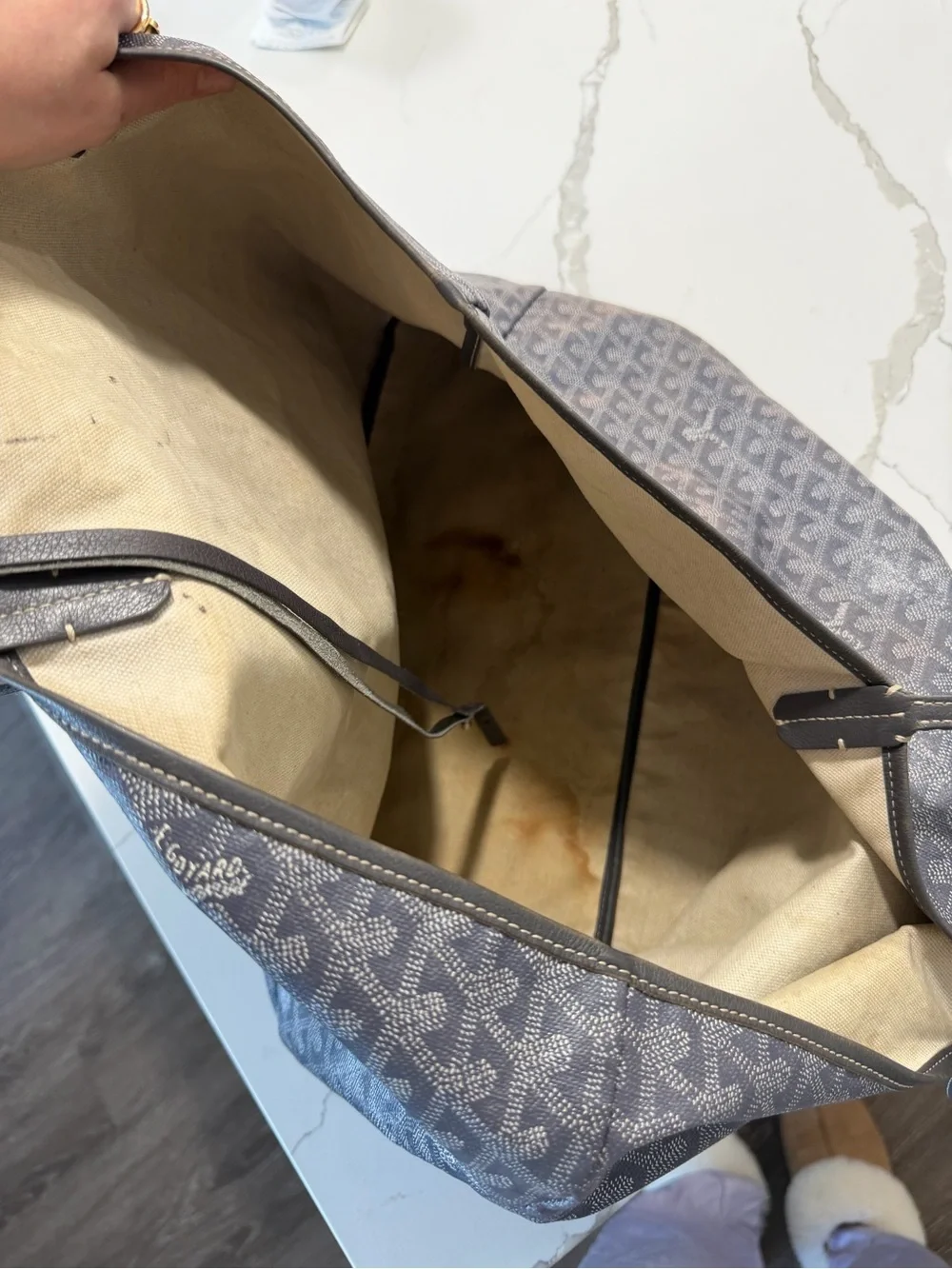 Goyard St. Louis Tote in Gray